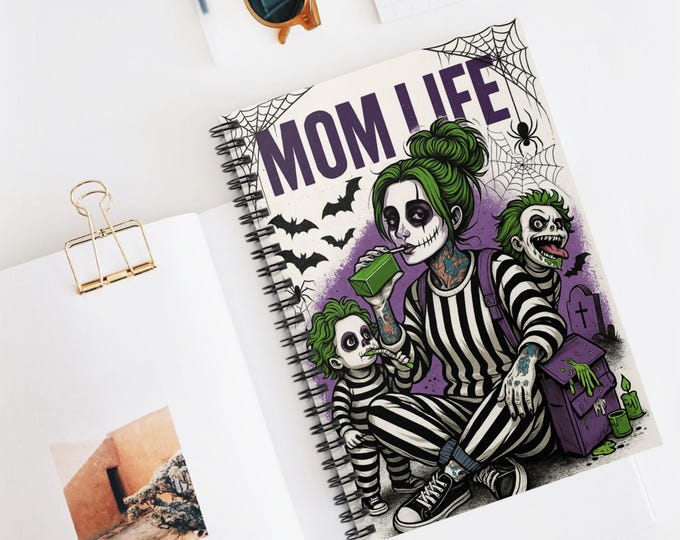 Parody Mom Life Spiral Notebook - Perfect for Halloween, Gifts for Moms, Journaling, Creative Writing, Cute Design