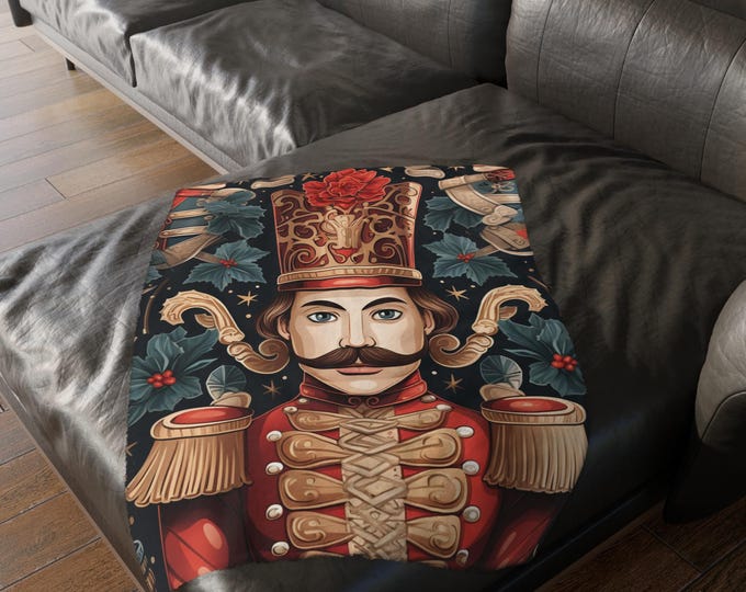 Parody Festive Nutcracker Holiday Throw: Cozy Christmas Blanket for Seasonal Decor and Winter Comfort