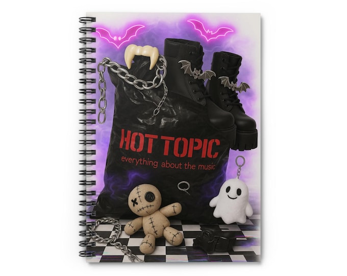 Parody Gothic Themed Spiral Notebook | Ideal for Students, Journals, Gift for Halloween, Sketching, Planning