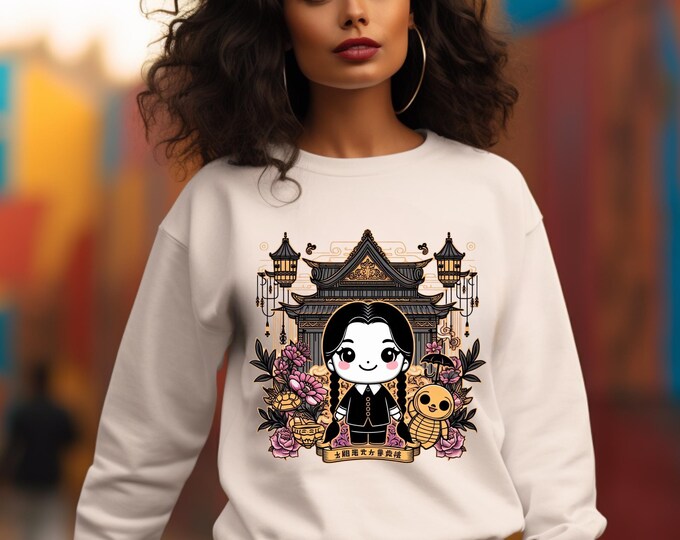Parody Gothic Kawaii Halloween Crewneck: Cozy Unisex Pullover for Spooky Fall Fashion