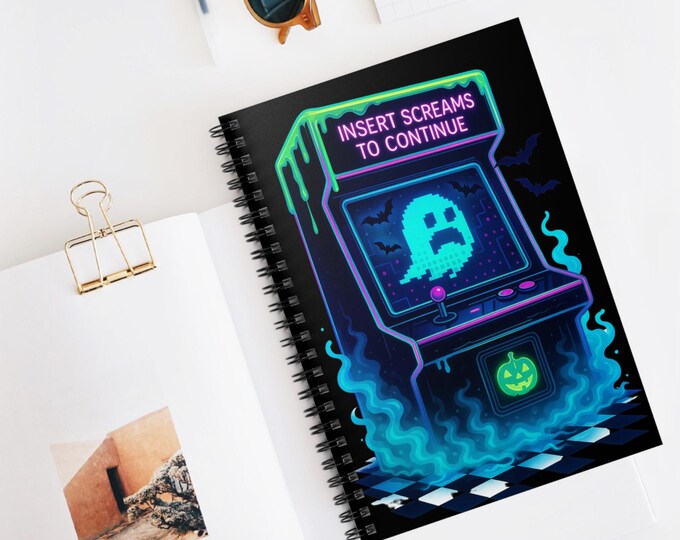 Parody Retro Gaming Spiral Notebook: Spooky Aesthetic Journal for Creative Writers and Gamers