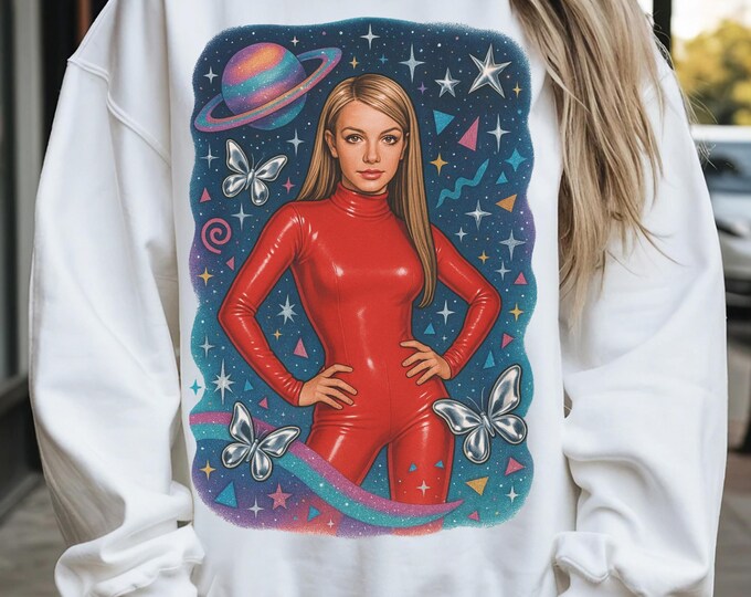 Parody Retro Cosmic Dreamer Crewneck: Unisex Space Art Sweatshirt for Cozy Fashion Lovers