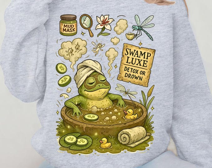 Swamp Luxe Crewneck Sweatshirt: Cozy Unisex Cotton-Blend Pullover