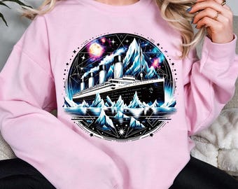 Sweat-shirt Titanic galaxie cosmique personnalisable, cadeau de l'espace, cadeau nébuleuse, vêtements d'astronomie, pull céleste