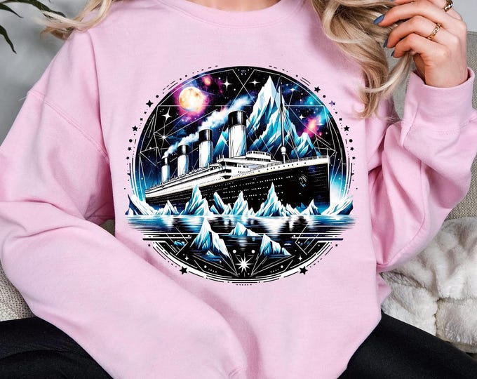Parody Personalizable Cosmic Galaxy Titanic Sweatshirt, Space Gift, Nebula Present, Astronomy Clothing, Celestial Jumper