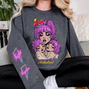 Sudadera retro de dibujos animados de los 80, prenda personalizable de parodia de Jem y los Hologramas, cuello redondo unisex, jersey personalizable, estilo vintage