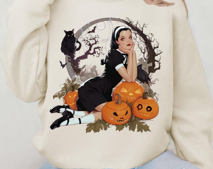 Parody Vintage-Inspired Halloween Crewneck: Cozy Trick-or-Treat Sweatshirt for Fall Fashion & Spooky Costume