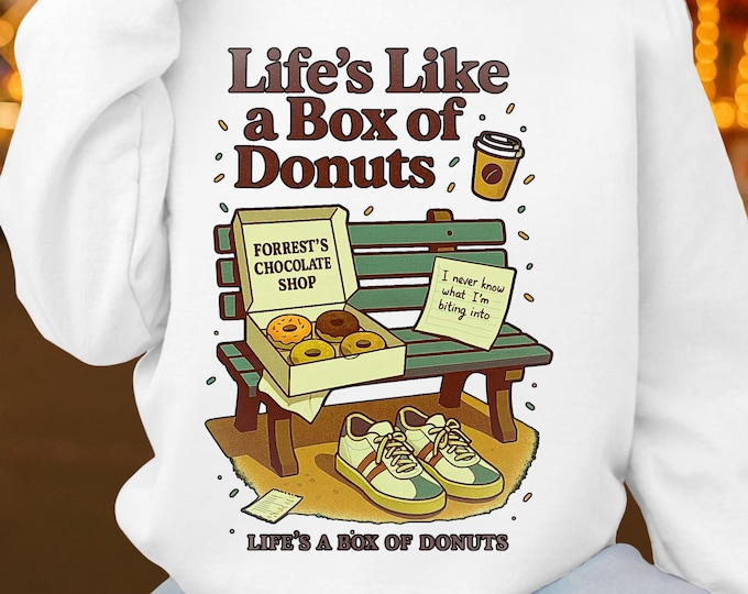 Quirky Donut Crewneck Sweatshirt: Unisex Foodie Gift, Cozy Bakery Lover Apparel, Funny Casual Top