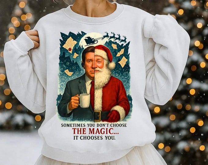 Vintage-Inspired Santa Parody Crewneck: Cozy Christmas Pullover for Festive Holiday Gifting