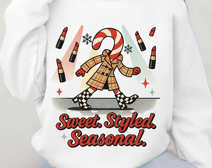 Festive Crewneck Sweatshirt - Sweet Styled, Seasonal Vibes, Cozy Gift for Fall, Winter Holidays, Stylish Leisurewear, Family Gatherings