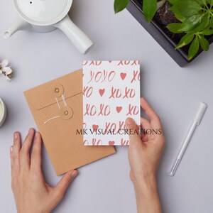 Afdrukbare Valentijnsdagkaart, 5 x 7 instant download wenskaart - XOXO