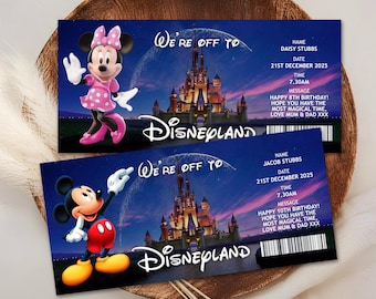 Personalised Disneyland Boarding Pass: Surprise Holiday Reveal
