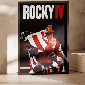Rocky IV Movie Poster: Sylvester Stallone Boxing Film Print