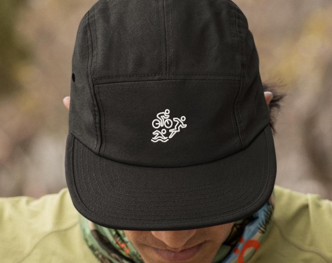5 Panel Hat, Gift for Triathlon, Embroidered Hat, Running Hat, Baseball Hat, Gift for Runner, Triathlon Gifts for Him, Mens Hat, Ironman Hat
