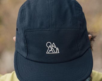 Mountains 5 Panel Hat, Outdoorsy 5-Panel Hat, Baseball Hat Camping, Hiking Hat, Running Hat, Embroidered Hat, Outdoor Gift for Him, Mens Hat