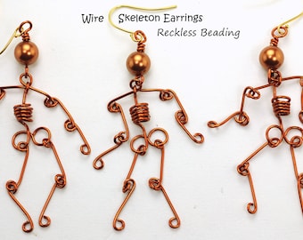 Wire Skeleton Earrings Tutorial