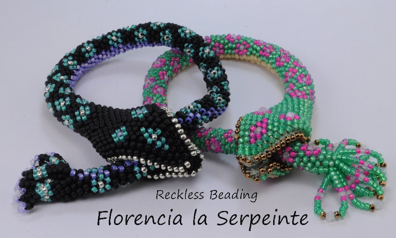 TUTORIAL: Florencia la Serpeinte bead crochet snake image 1