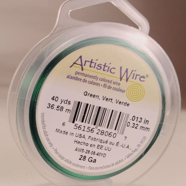 Artistic wire 28 gauge: silver-plated, copper core, seafoam color