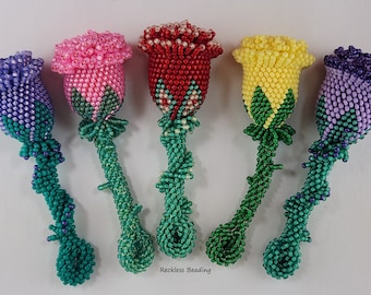 Bead Crochet Tutorial for a Rose Keychain