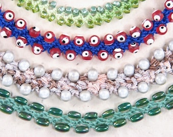 TUTORIAL: My Fun, Turkish Flat Bead Crochet Bracelet