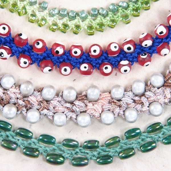 TUTORIAL: My Fun, Turkish Flat Bead Crochet Bracelet