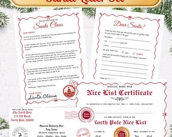 EDITABLE Letter From Santa Template, Nice List Certificate, Santa ...