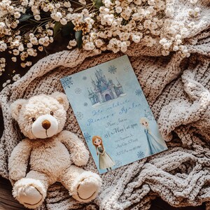 Frozen Birthday Invitation Editable Frozen Party Elsa Invitation Winter Snow Birthday Printable Editable Instant Download Canva Template