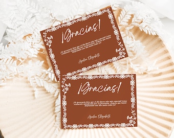 Cielito Lindo Thank You Card, Brown Talavera Papel Picado