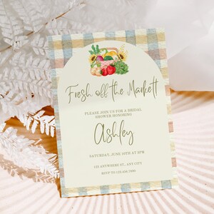 Fresh Off the Market Bridal Shower, Farmer&#39;s Market Bridal Shower Itinerary, She&#39;s Off The Market, Editable Templates, Instant Download