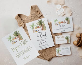 Surfer Baby Shower Invitation Bundle: Beach Theme (Digital Download)