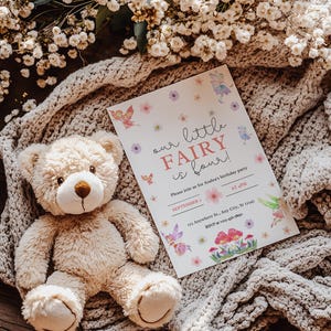 Editable Fairy Birthday Invitation Whimsical Enchanted Pixie Fairy Party Magical Floral Fairy Princess Party Instant Download Editable