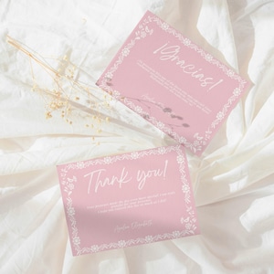Cielito Lindo Thank You Card, Light Pink Talavera Papel Picado, Birthday Baby Shower Wedding, Thank You for Guest Spanish & English Template