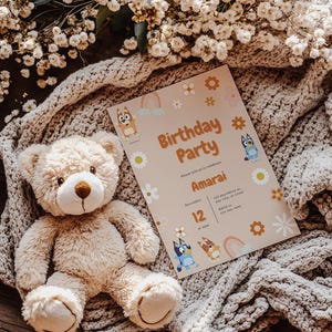 Bluey birthday invitation, birthday invitation, Birthday Girl party invite, bluey birthday party invite, Bday Party Invite, Bluey and Bingo
