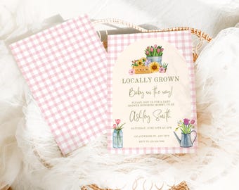 Floral Locally Grown Baby Shower Invitation (Digital)