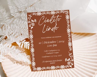 Talavera Cielito Lindo Invitation: Mexican Fiesta, Baby Shower (Digital Download)