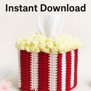 Crochet Tissue Box Cover Pattern | Popcorn Cozy (PDF Download)