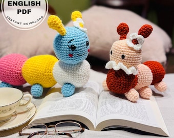 Patrón de oruga de crochet: Tutorial de amigurumi (Patrón PDF)