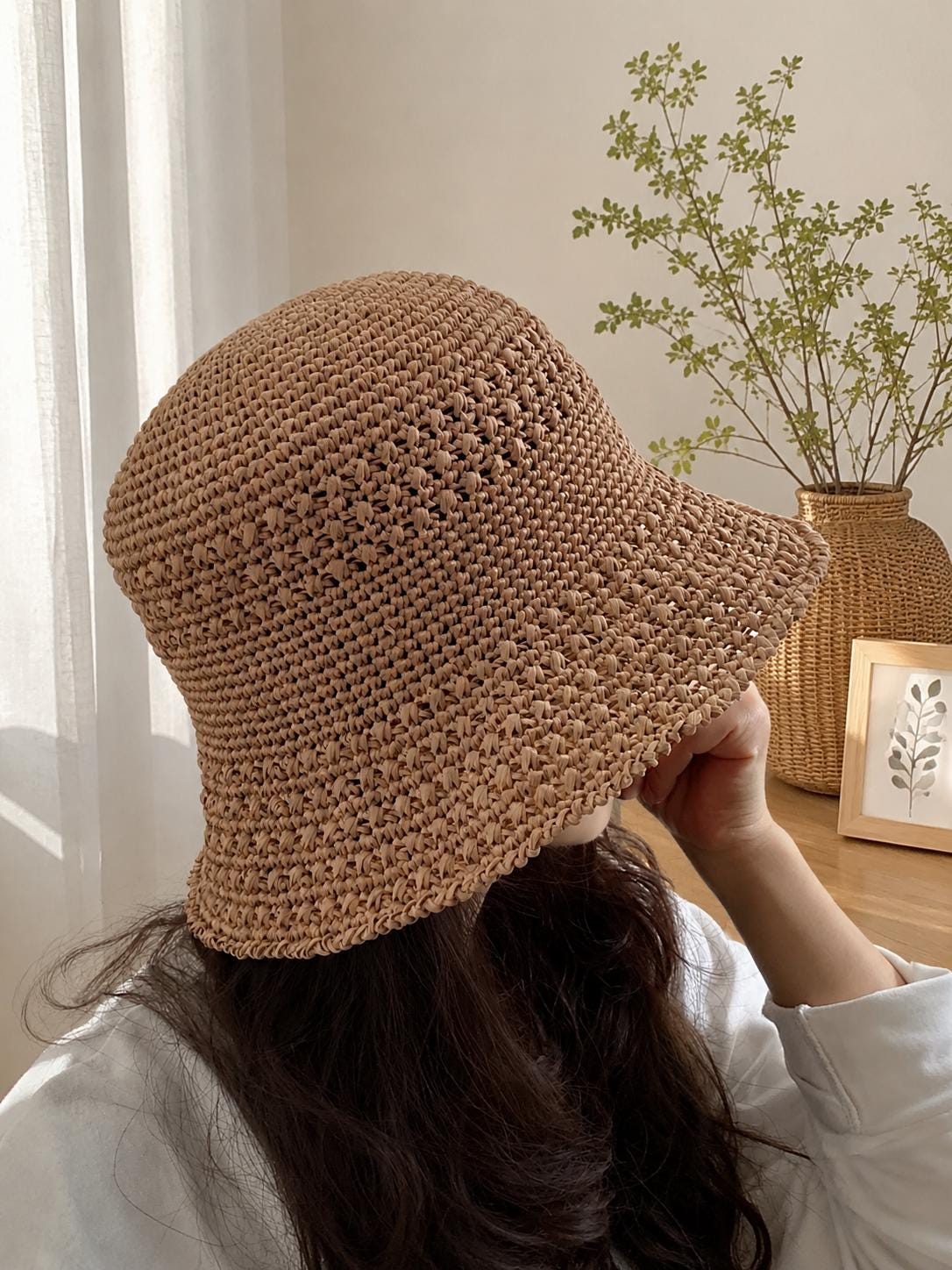 Crochet Summer Bucket Hat Pattern PDF | Cotton Raffia Sun Hat | Digital ...