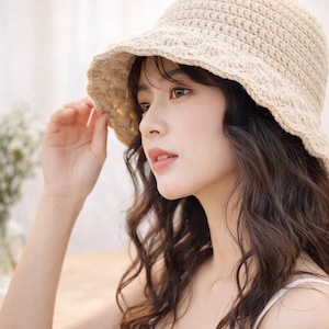 Crochet Bucket Hat Pattern PDF | Scallop Edge Sun Hat (Digital Download) image 2