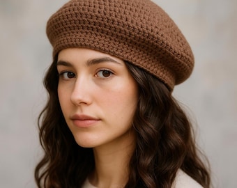 Crochet Beret Pattern, Women's Winter Hat Tutorial (PDF Pattern)