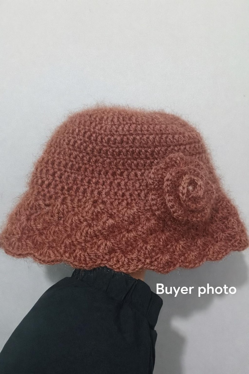 Crochet Bucket Hat Pattern PDF | Scallop Edge Sun Hat (Digital Download) image 5