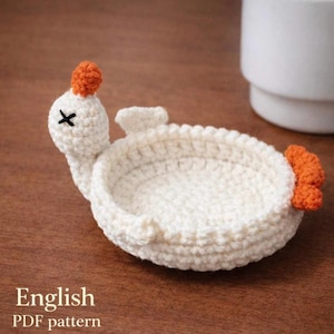 Petit dessous de verre d'oie au crochet, mug mug canard, dessous de verre Amigurumi (téléchargement PDF)