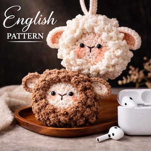 Sheep Earbud Case Crochet Pattern |  Lamb Pouch | Digital PDF Download