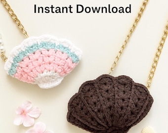 Crochet Seashell Bag Pattern | Scallop Purse, Clutch or Crossbody (PDF Pattern)