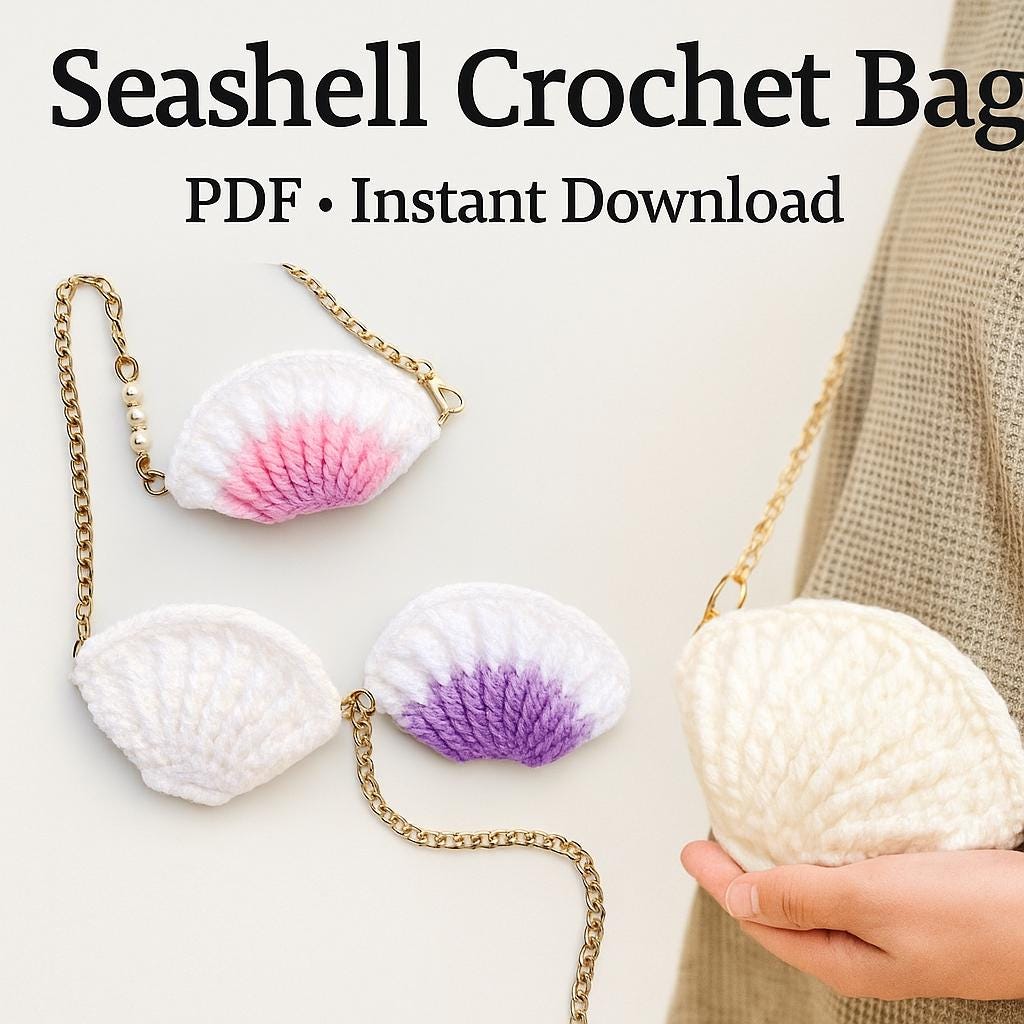 30 Creative Paper Crochet Ideas for Playful Blankets, Decor, and Amigurumi Patterns 22 Crochet Seashell Bag Pattern