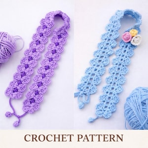 Crochet Headband Pattern PDF: Rose & Scallop Design (Digital Download)