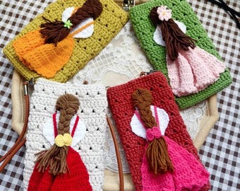 Crochet Phone Bag Pattern PDF | Mini Crossbody Purse with Bow