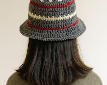 Crochet Bucket Hat Pattern, Textured Striped Fisherman PDF
