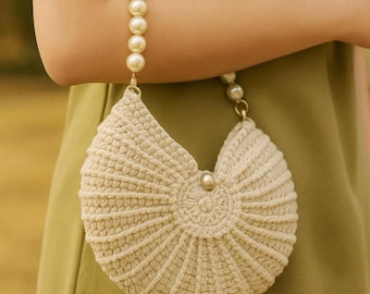 Motif de sac au crochet en coquillage | Porte-monnaie en forme de coquillage Nautilus PDF (sans couture)