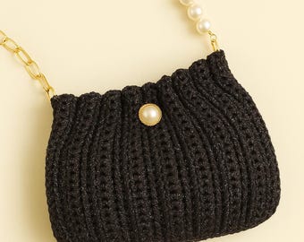 Crochet Shoulder Bag Pattern | Elegant Textured Tote Purse (PDF)